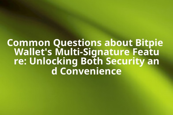 Common Questions about Bitpie Wallet's Multi-Signature Feature: Unlocking Both Security and Convenience