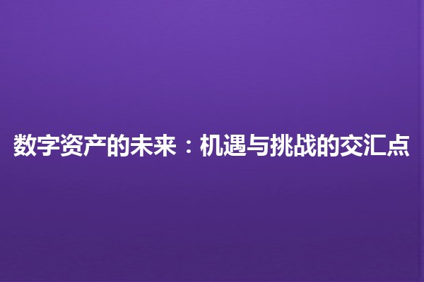 数字资产的未来：机遇与挑战的交汇点