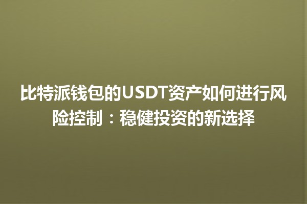 比特派钱包的USDT资产如何进行风险控制：稳健投资的新选择